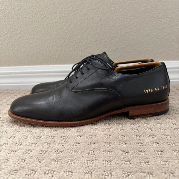 Common Projects Oxford Dress Shoes in Black Men US 10 EU 43 Designer Preppy